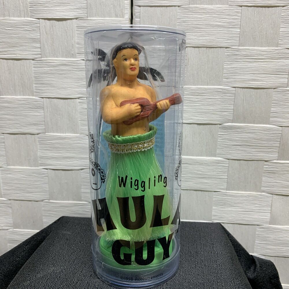 Vintage 1998 NIB Wiggling Hula Guy 7 inches tall New Retro Bobble Never Used